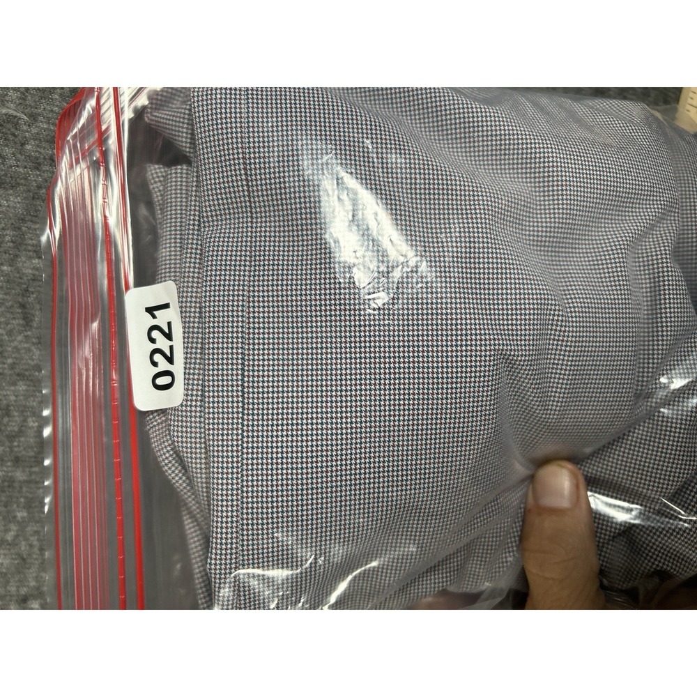 Mizzen Main Performance Shirt Mens M Gray Multicolor Checks Trim Fit‎ Medium LS - Picture 8 of 8